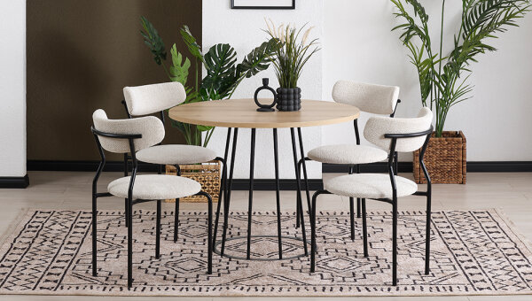 Çap 104 Yuvarlak Sabit Masa Takımı - 