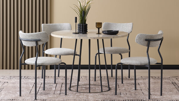 Çap 104 Yuvarlak Sabit Masa Takımı - 