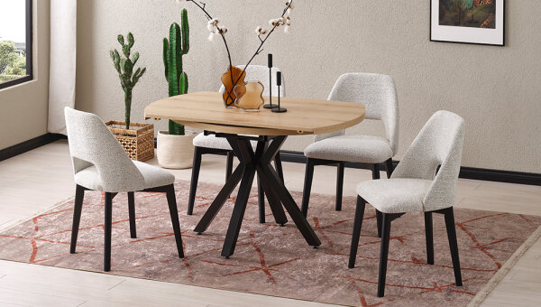 Çap 125 Mekanizmalı Yuvarlak Açılan Masa Takımı - 