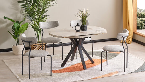 Çap 125 Mekanizmalı Yuvarlak Açılan Masa Takımı - 