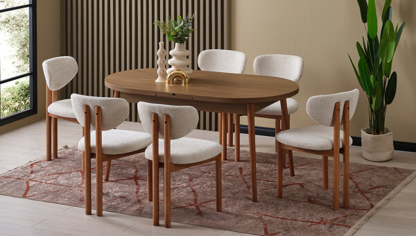 90*156 Kaşıklıklı Kelebek Masa Takımı - 