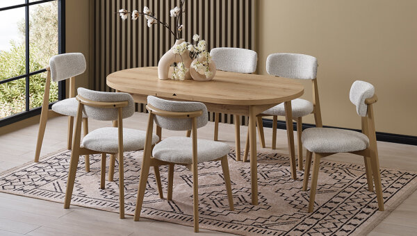 90*156 Kaşıklıklı Kelebek Masa Takımı - 