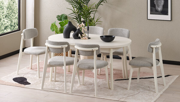 90*156 Kaşıklıklı Kelebek Masa Takımı - 