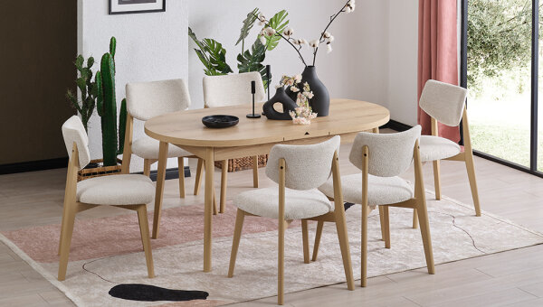 90*156 Kaşıklıklı Kelebek Masa Takımı - 