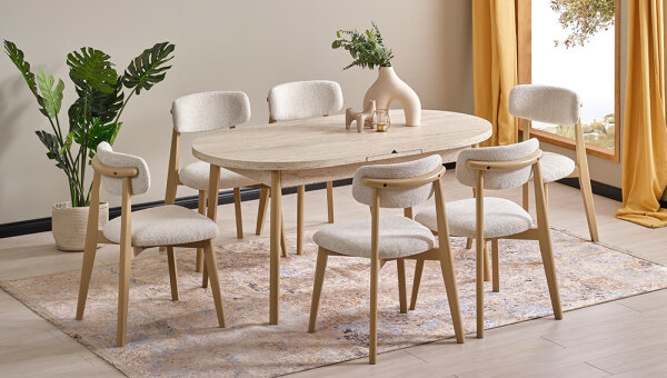 90*156 Kaşıklıklı Kelebek Masa Takımı - 