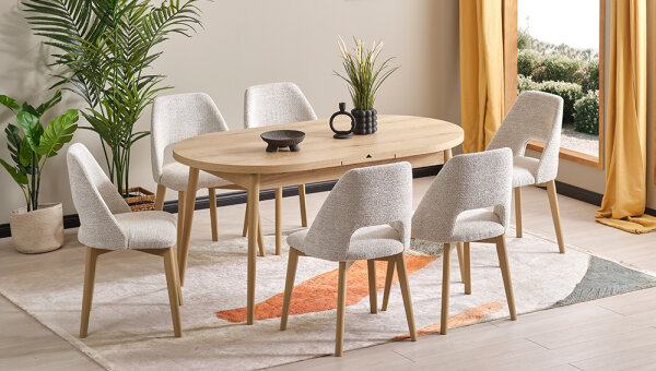 90*156 Kaşıklıklı Kelebek Masa Takımı - 