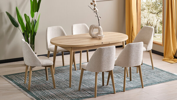 90*156 Kaşıklıklı Kelebek Masa Takımı - 