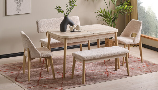 Benchli Sedirli Mutfak Masa Takımı MT-6285 - 