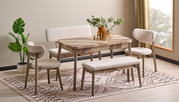 Benchli Sedirli Mutfak Masa Takımı MT-6287 - 